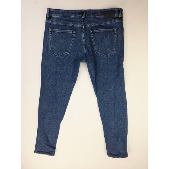 Hugo Boss Size 34X29 Mens Stretch 5 Pocket Logo Tag Blue Denim Jeans - Picture 1 of 12